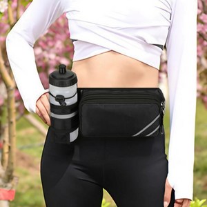 로드에브뉴 방수 등산 물병 미니 스포츠 허리 가방 허리색 힙색, 블랙, 1개