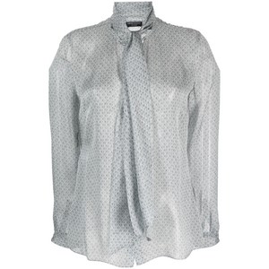 엠포리오아르마니 기하학 패턴 실크 블라우스