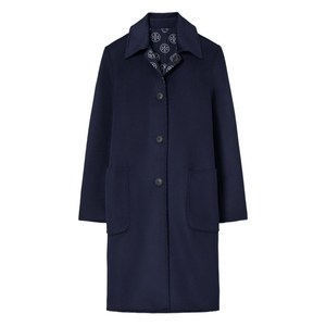 토리 버치 모노그램 자카드 울 코트, 블루계열, Standard S(KR S/M)
