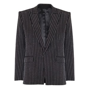 발망 크리스털 스트라이프 싱글 버튼 재킷, 블랙계열, Italy 48(KR 105)
