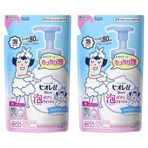 비오레 U 거품이 나오는 바디워시 프레시 플로럴 향 리필용, 480ml, 2개