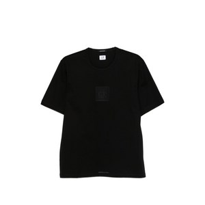 C.P.컴퍼니 로고 패치 티셔츠, 블랙계열, Standard XL