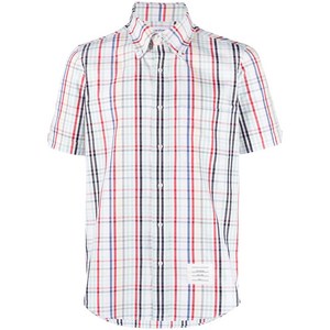 톰 브라운 깅엄 체크 반소매 셔츠