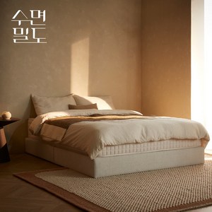 [수면밀도] 허리 디스크 환자가 만든 침대 프레임 [스퀘어/라운드], 크림, 퀸/킹(높은형-32cm), 스퀘어(헤드형)