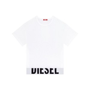 디젤 업티-스포츠 로고 언더밴드 크루 넥 크롭 탑, 화이트계열, Standard M