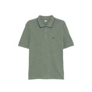 C.P.컴퍼니 로고 자수 폴로 셔츠, 그린계열, Standard XL