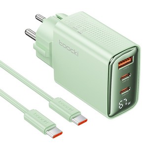 Toocki GaN PPS 67W 3포트 접지형 디스플레이 초고속 멀티충전기