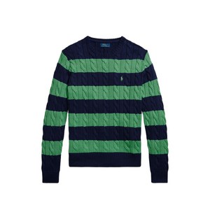 폴로랄프로렌 스트라이프 케이블 니트 스웨터, 블루계열+그린계열, Standard M(KR 100)