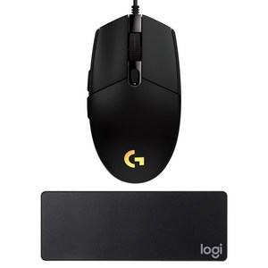 로지텍 유선마우스 G102 2ND + 마우스 장패드