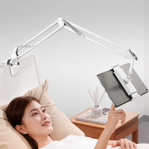 SOTCAR 침대형 태블릿 핸드폰 거치대 강화형 + 집게 고무패드 베이스 아이패드/갤럭시탭/삼성 갤럭시 핸드폰 거치대