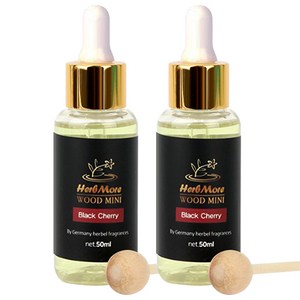 허브모아 우드미니 디퓨저 50ml 리필, 2개, 블랙체리