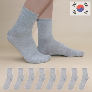 비바슈슈 남성용 쫀쫀하고 목이 긴 무지 중목 양말 8켤례 (250~270mm)