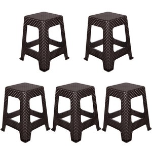 지오리빙 플라스틱 의자, 라탄의자 사각(브라..., 5개