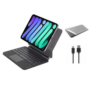 케이스나라 아이패드 미니7 A17 Pro / Mini 6 세대 호환 매직 블루투스 키보드 케이스 커버 한국어