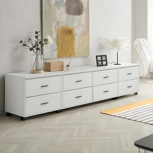 이너프 2단 TV거실장, 이너프1200와이드2단+600_2단(2개), 올화이트