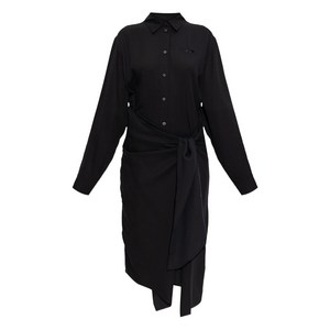 디젤 D-일레타-S1 버튼 매듭 미디 드레스, 블랙계열, Italy 40(KR 55)