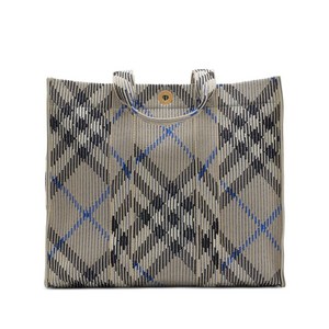 버버리 미디엄 체크 니트 토트 백