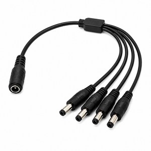티놀지 DC전원 4분배 케이블 5.5x2.1mm CCTV LED 아답터 분배잭 연장케이블