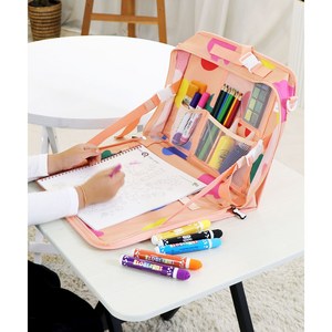 (다르담) 트래블 아트 가방 유아 어린이 미술놀이 유치원 어린이집 미술 학원, 핑크