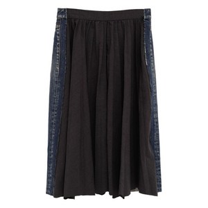 발렌시아가 플리츠 데님 패널 스커트