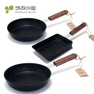 키친아트 FORT+ IH 인덕션 프라이팬 3종 세트, 혼합 색상, 계란말이팬 13cm + 프라이팬 26cm + 28cm