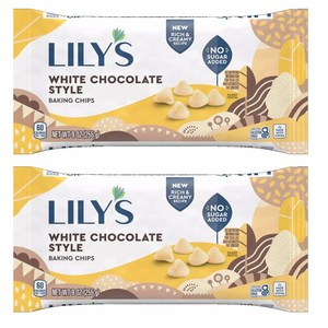 릴리스 화이트 초콜릿 스타일 베이킹 칩 스테비아 스위튼드, 255g, 2개