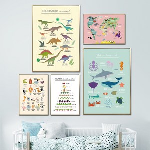 [멜팅스튜디오] 아이방 인테리어 액자 학습 한글 알파벳 영어 공룡 포스터 (30-40cm), 06번 animal chart