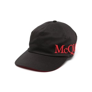 알렉산더맥퀸 로고 자수 캡 모자, M(KR 600), 블랙계열+레드계열