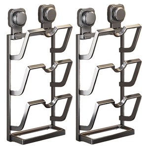 Qiaokao 흡착식 3단 냄비뚜껑 거치대