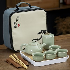 여행용 다기 세트, 그린, 다관 + 찻잎통 +..., 2세트