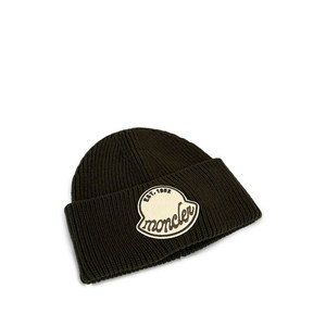 몽클레르 로고 패치 골지 비니