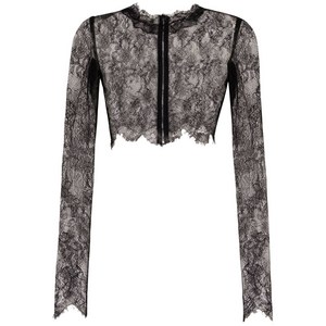 돌체앤가바나 시스루 레이스 크롭 탑, 블랙계열, Italy 54(KR 110)