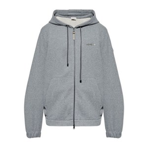 몽클레르 레더 로고 후드 집업, 그레이계열, Standard XL(KR 104-185)