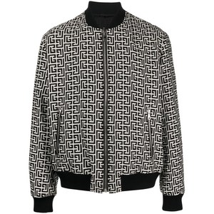 발망 모노그램 패턴 리버서블 보머 재킷, 블랙계열+화이트계열, Italy 48(KR 105)