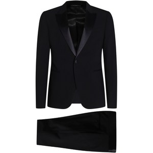 엠포리오아르마니 새틴 트리밍 수트, 블랙계열, Italy 54(KR 105)