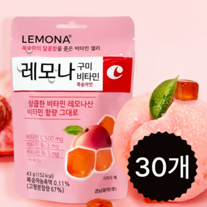 경남제약 레모나구미 복숭아맛, 30개, 43g