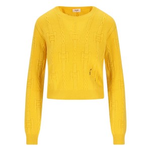 셀린느 케이블 니트 로고 스웨터, 옐로우계열, M(KR 66)