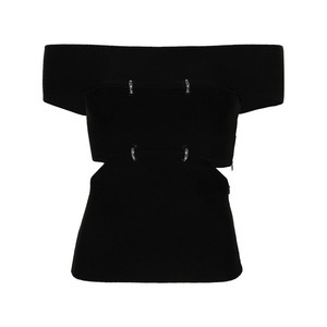 알렉산더맥퀸 컷아웃 오프 숄더 탑, 블랙계열, Standard L(KR 77)