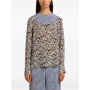 마르니 플로럴 프린트 긴소매 셔츠, 블루계열+브라운계열, Italy 42(KR 55-66)