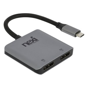 8K USB C타입 to DP v1.4 듀얼 모니터케이블 PD충전 PC노트북 맥북 디스플레이포트 변환젠더 컨버터 확장