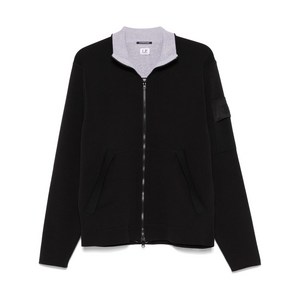 C.P.컴퍼니 로고 패치 집업 스웨트셔츠, 블랙계열, Standard XL