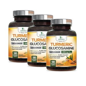 네이쳐스뉴트리션 터메릭 클루코사민 진저 2000mg 캡슐 Natues Nutition Tumeic Glucosamine, 3개, 180정