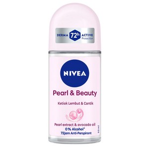 니베아 여성용 펄 앤 뷰티 48 잼 롤 온 데오드란트, 50ml, 1개