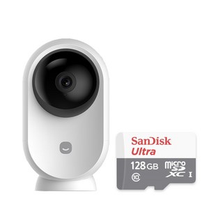 헤이홈 스마트 홈카메라 Egg Pro 자동회전 AI 모션추적 가정용 CCTV, 홈카메라 Egg Pro + SD카드 128GB