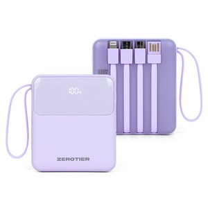 제로티어 대용량 고속 보조배터리 휴대용충전기 10000mAh, 퍼플