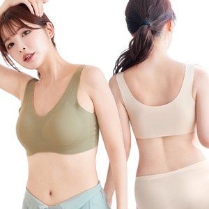 젝소 여성 노와이어 브라자 편한 일체형 심리스 브래지어 2P