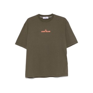 스톤 아일랜드 엠보스드 로고 티셔츠
