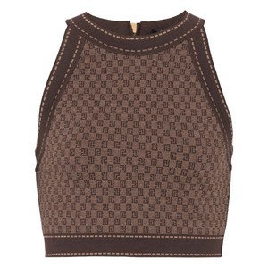 발망 모노그램 자카드 크롭 탑