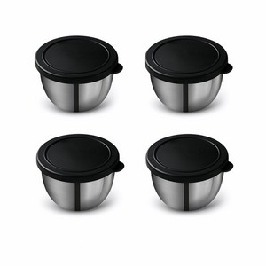 엘리펀트 75ml 스테인리스 소스통 4P 세트 - 밀폐 컬러 PET뚜껑 포함 소형 반찬통/양념통/도시락 소스컵