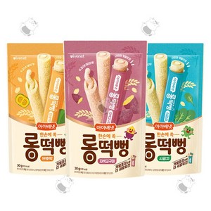 아이배냇 롱떡뻥 3종세트, 고구마1+시금치1+단호박1, 3개